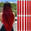 Colored Clip-In Hair Extensions Straight Synthetic 12 pcs 1