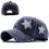 Washed Denim Star Snapback Hat Distressed Cotton Ponytail 7
