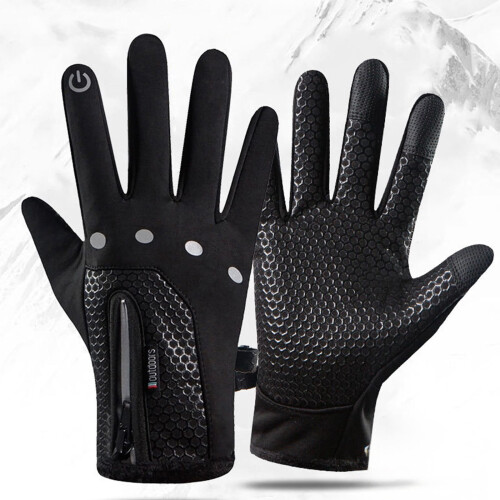 Touchscreen Gloves Waterproof Windproof Fleece-Lined