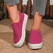 Women's Canvas Loafers Slip-On Flat Shoes Breathable