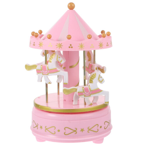 Mini Carousel Circus Cake Topper Pink 1 Pack