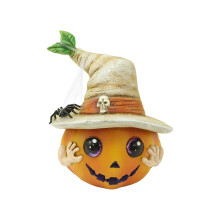 Mini Resin Pumpkin Figurines with Witch Hat or Ghost –