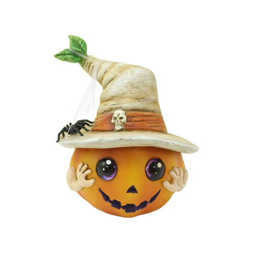 Mini Resin Pumpkin Figurines with Witch Hat or Ghost –