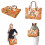 Cat Pumpkin Maple Leaf PU Leather Satchel Set with Makeup 2