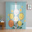 Sheer Curtains Yellow White Smile Flowers Blue Texture 3