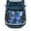 Blue Butterfly Car Hood Cover Stretch Polyester Elastic 1