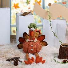 Turkey Doll Ornament Stuffed Figurine 1 Pc Orange