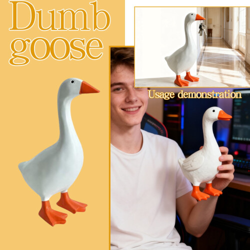 Mini Desk Goose Key Holder Statue White