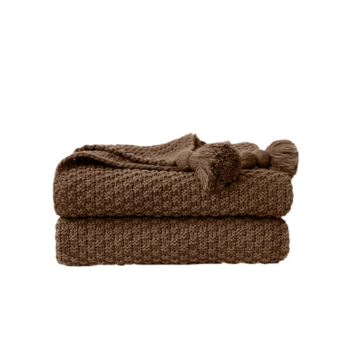 Knitted Fringe Blanket Soft Warm Decorative Throw 70x100 cm 1