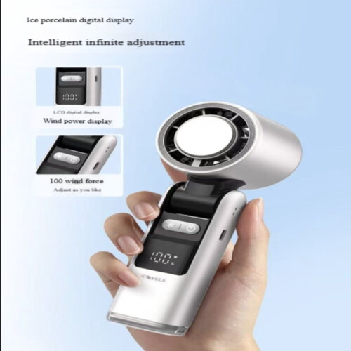 Portable Mini Fan with Digital Display Turbo Speed 100
