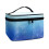 Polyester Makeup Bag with Brush Compartments Blue Glitter 2