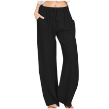 Women's Palazzo Pants Linen Wide Leg Casual Trousers with
