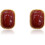 Geometry Red Stud Earrings S999 Sterling Silver Vintage 1
