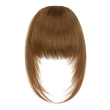 Light Brown Synthetic French Bangs with Temple Clips 1 Piece