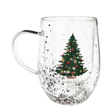 Christmas Juice Glass Double Old Fashioned Reusable Cup