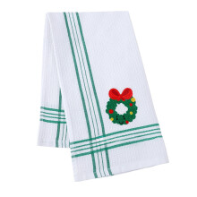 Christmas Embroidered Waffle Dish Towels 12x18 inches