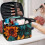 Portable cosmetic bag with floral pattern and zipper 5