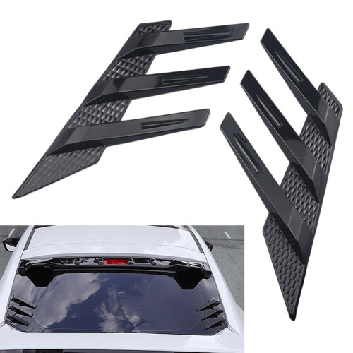Car Rear Windshield Sticker Trim Louver Sunshade Black