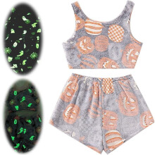 Halloween Glow-in-the-Dark Vest Pajama Set Flannel