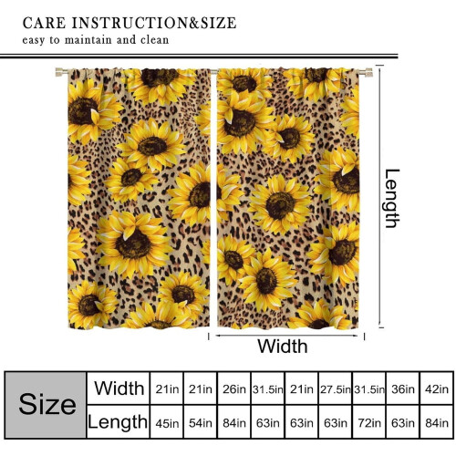 Leopard Print Curtains Brown Animal Texture 42x63 Inch 2 2