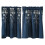 Navy Blue Polyester Cafe Curtain 29x24 Inch Embroidered 1