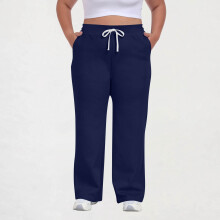 Women's Casual Pants Drawstring Waist Solid Color Comfort