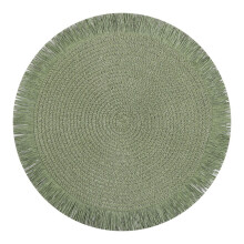 Placemat Woven Paper Round Heat Resistant 4 Pack Green
