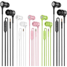 Wired Earbuds with Mic Heavy Bass Noise Isolation 5-Pack
