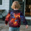 Galaxy Flame Wolf Toddler Sweatshirt Round Neck Soft Long 3