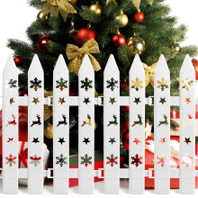 White PVC Christmas Tree Fence Decorations 20 pcs 3.9x11.8