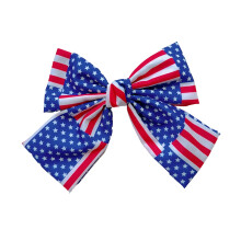 Independence Day Hair Clips Tricolor Flag Bows Metal Alloy
