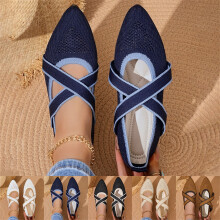 Willtoo Women's Mary Jane Ballet Flats Round Toe Knit