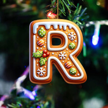 AuroraX Christmas Car Ornament Letter R 4 Inch