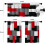 Kitchen Curtains Set Black Red Grey Geometric 3-Pc 2