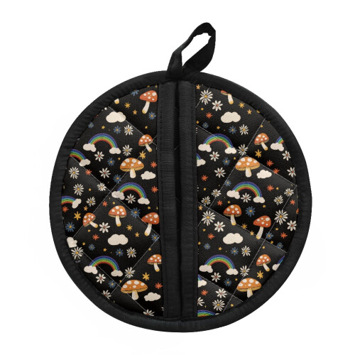 Rainbow Mushroom Pot Holders 2-Pack Insulated Hot Pads 1