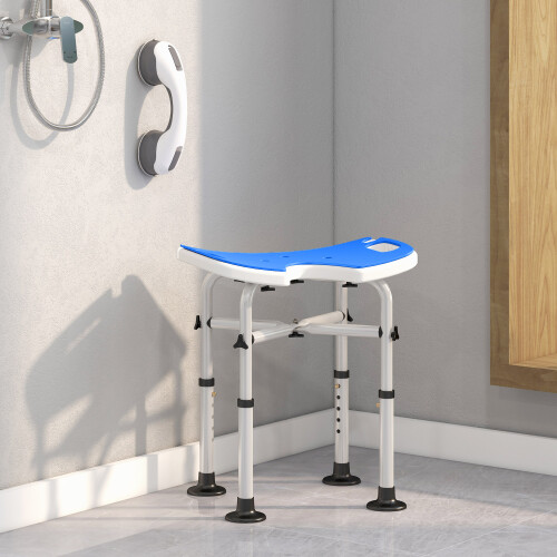 Homcom Silla para Ducha Azul 48.5 x 33 x 51.5 cm 1