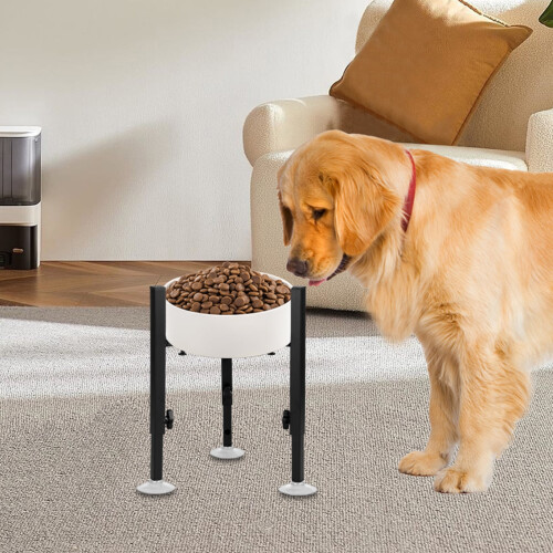 Elevated Dog Bowl Stand Metal Adjustable Height Width