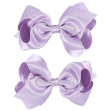 Glitter Gold Ribbon Hair Bows Clips 3" 2 pcs