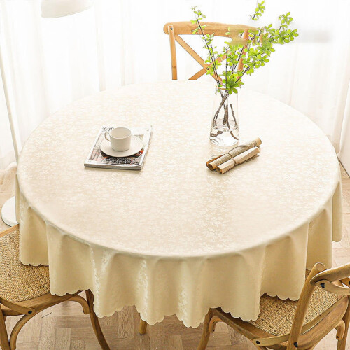 Xoxingysm Vinyl Tablecloth Round Brown Floral