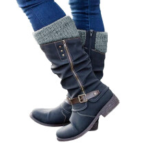 Women's Retro Cowboy Boots Black US-7 EU-38