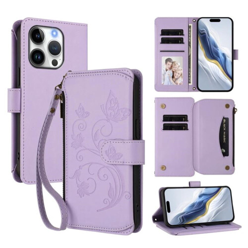 Magnetic Flip Stand Case for iPhone 16 Pro Max Light Purple