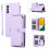 Purple Leather Wallet Case with Strap for Samsung Galaxy 1