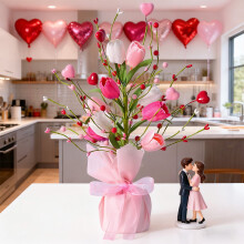 Artificial Tulips Ornament for Valentine's Day Home Decor