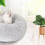 Plush Round Pet Bed Soft Washable for Small to Medium Dogs 5