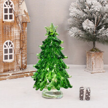 Crystal Glass Christmas Tree Figurine Holiday Decor