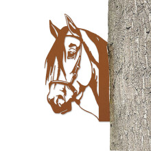 Horse Iron Silhouette Black Rusty 9.84x6.69 in Outdoor