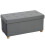 Grey Velvet Storage Ottoman Bench with Wood Legs 1