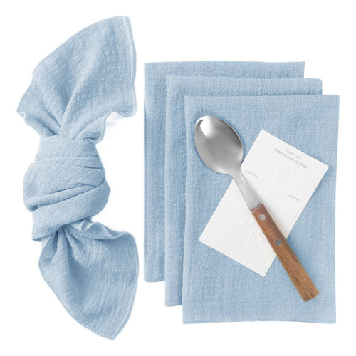 Rustic Cotton Linen Napkin Washable Reusable 16.5"x16.5"