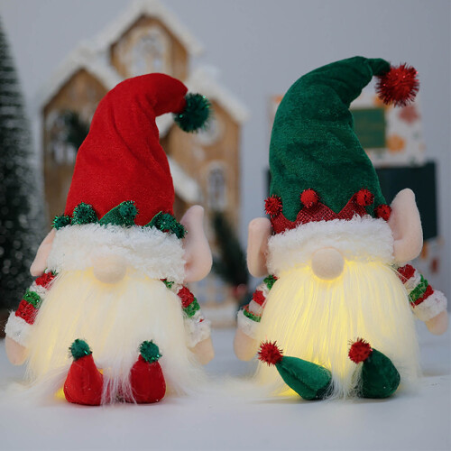 Lighted Christmas Plush Gnome 12.6 inch