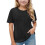Girls Pleated T-Shirt Solid Black 4-5 Years 1